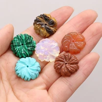 3pcs random natural stone beads carved petal pendant beads for jewelry making diy necklace bracelet earrings accessory