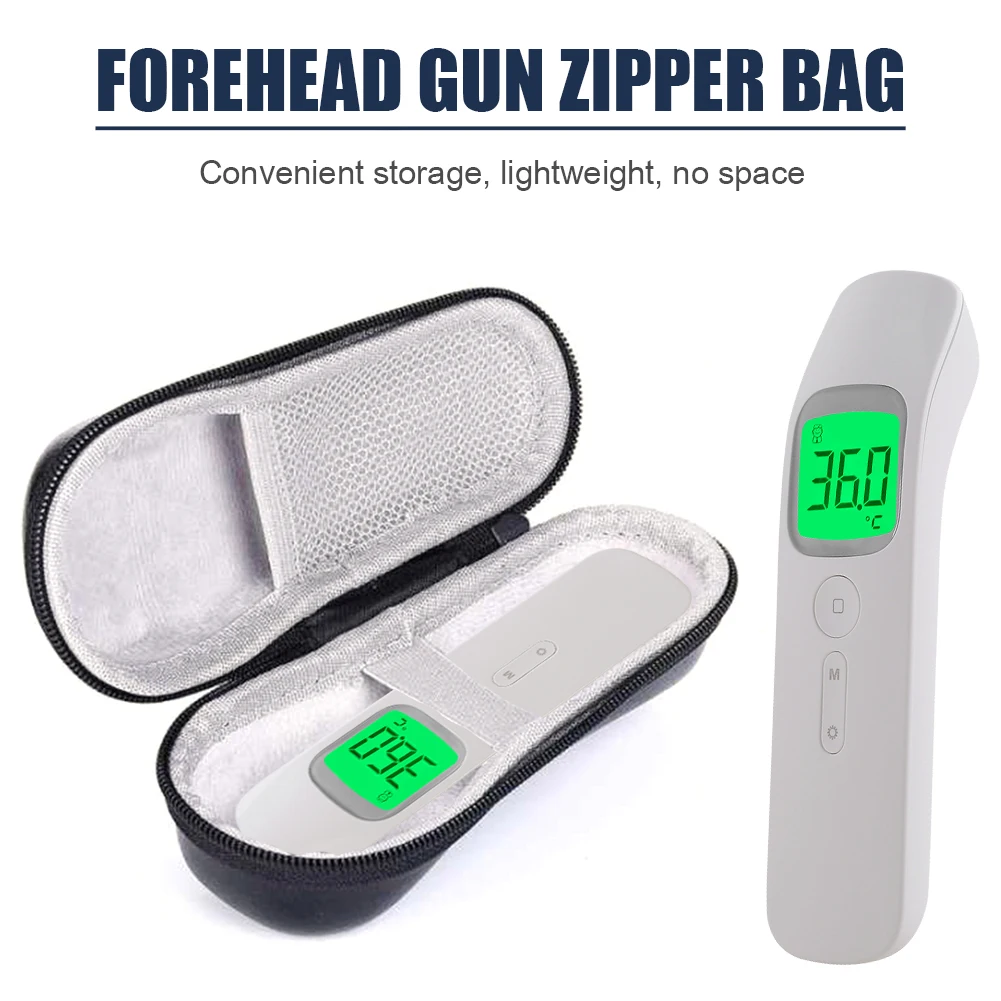 

Forehead Thermometer Storage Bag PU Leather Zipper Shockproof Protective Case For NTF3000 Temperature Gun Portable Carrying Case