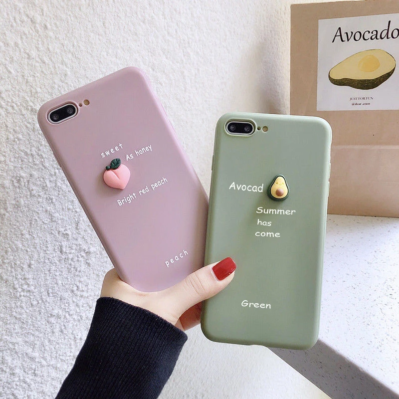

3D Candy Color Avocado Letter Soft Case For Huawei P40 P30 P20 P10 Lite Pro Mate 10 20 30 P Smart 2018 2019 2021 Z Cover Fundas