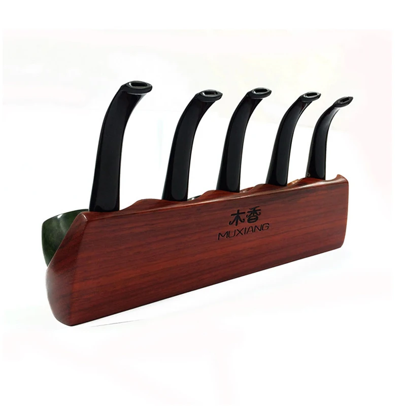 New Arrival Fragrant wood pipe rack 5 tube tobacco spoon type Siamese holder display stand fittings smoking accessorie | Дом и сад