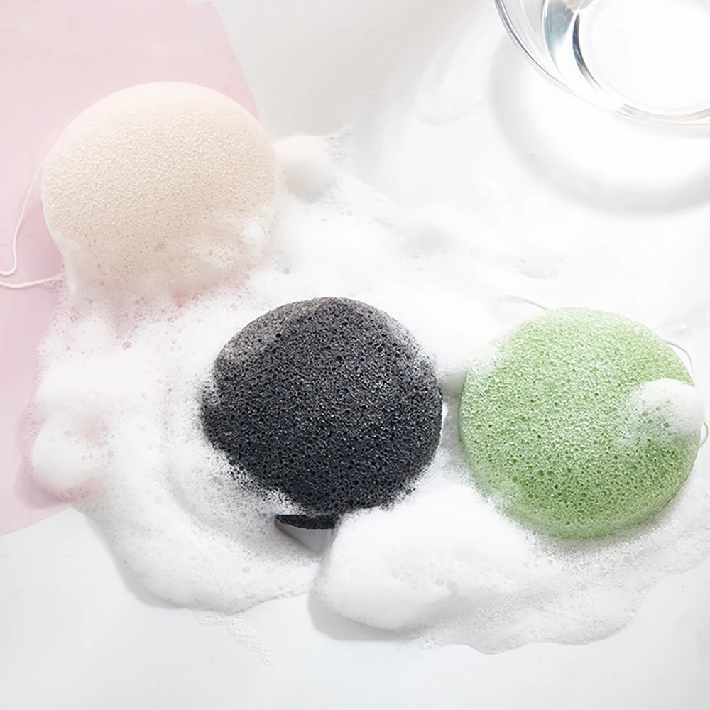 1pc Konjac Washing Face Sponge Soft Natural Face Cleaning Puff Exfoliating Makeup Remover Cleaner Cosmetics Makeup Tool