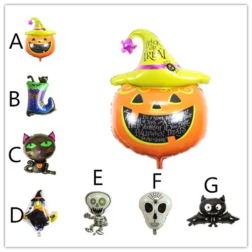 Воздушный шар с надписью Happy Halloween домашняя детская воздушный в виде тыквы