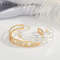 doremi custom zircon name bangles stainless steel personality custom bracelet jewelry letters custom bracelet bangle for women