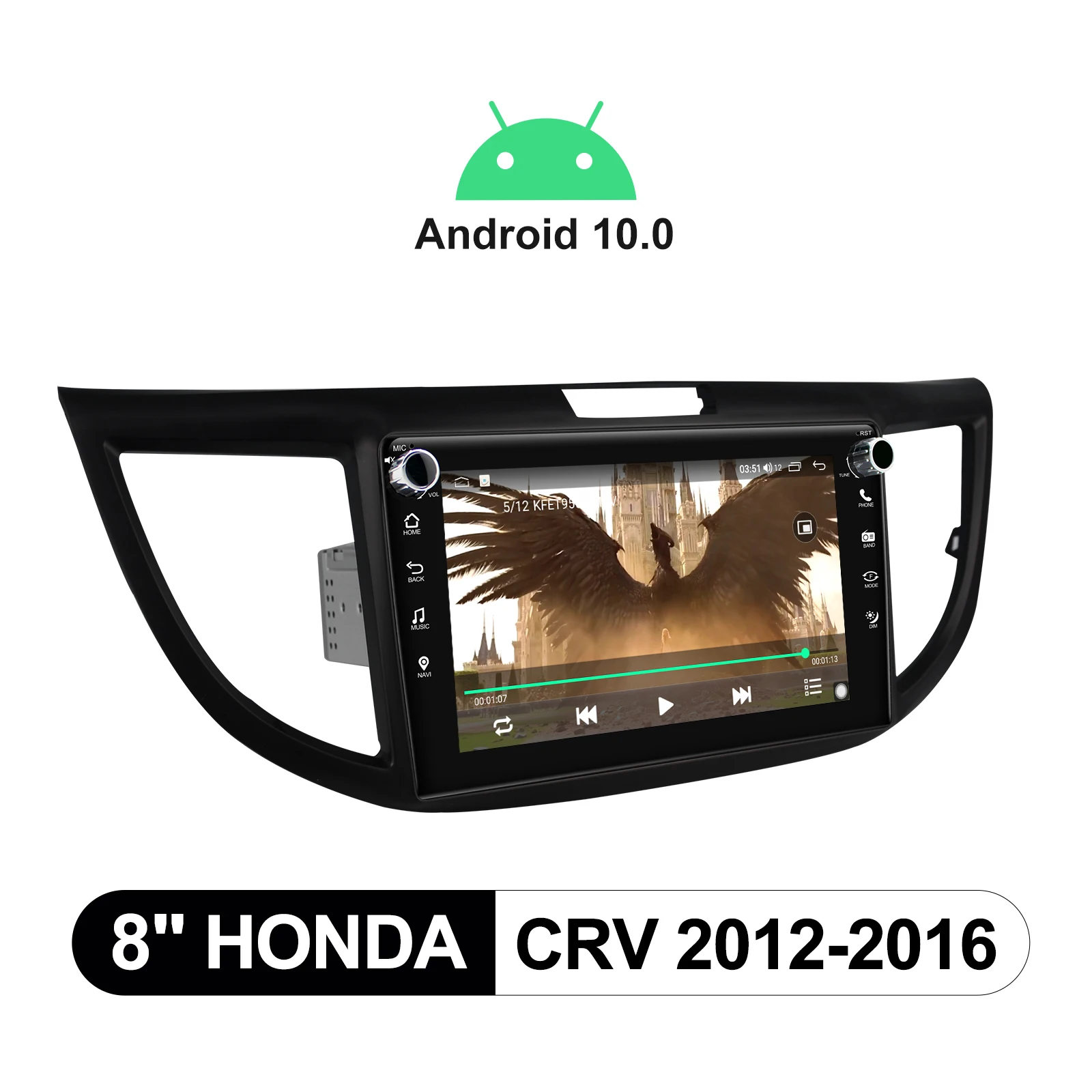 구매 자동차 라디오 멀티미디어 플레이어 GPS 안드로이드 8.1 헤드 유닛 혼다 CRV CR-V 2012 2016 무선 카플레이