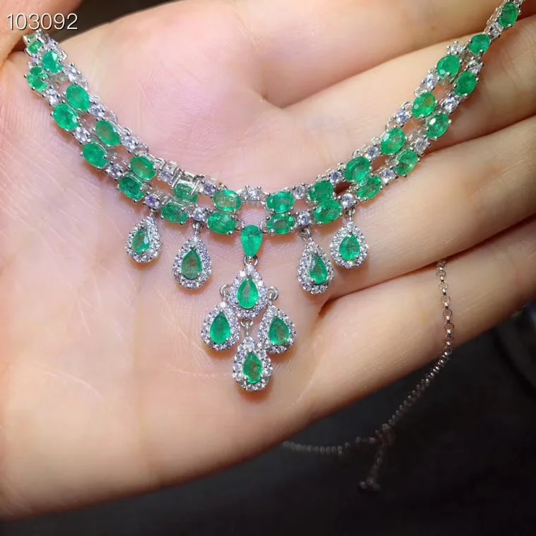 Классическое ожерелье из натурального изумруда в Королевском Стиле всемирно