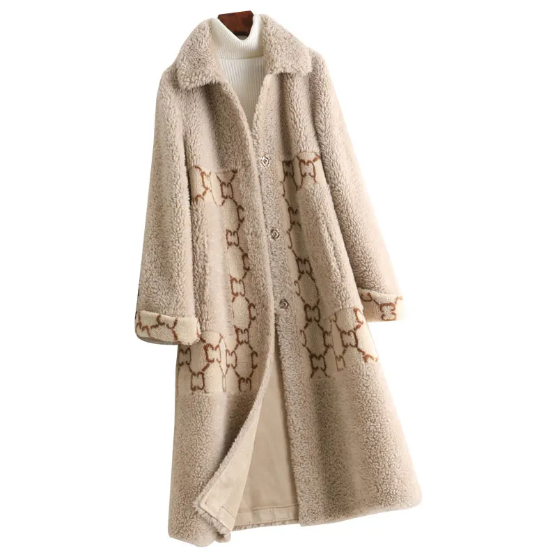 Женское зимнее меховое пальто из смешанной шерсти верхняя одежда LF2121|Шубы и