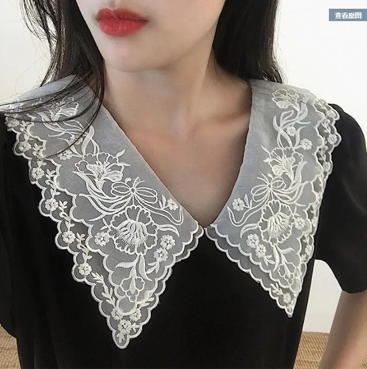Linbaiway корейский женский ажурный цветочный кружевной воротник дамский съемный