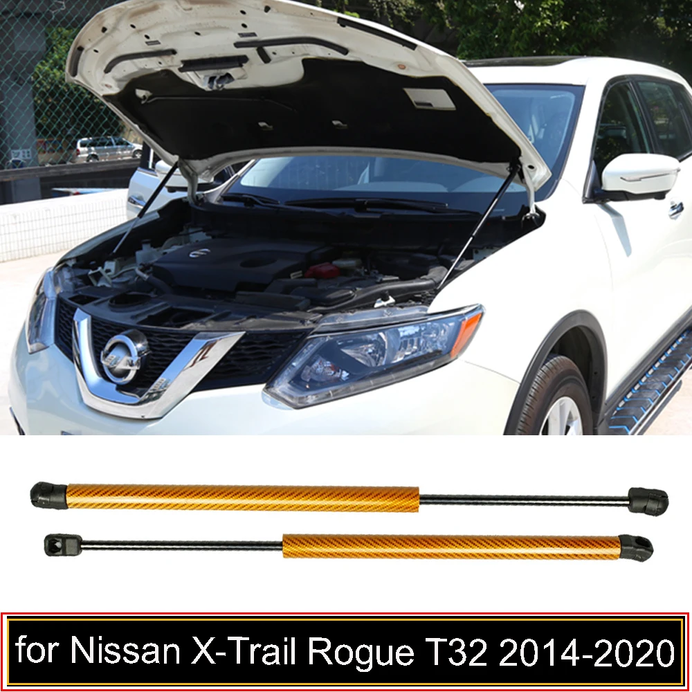for 2014-2020 Nissan X-Trail T32 for Nissan Rogue Front Hood Bonnet Gas Struts Lift Support Shock Damper Carbon Fiber