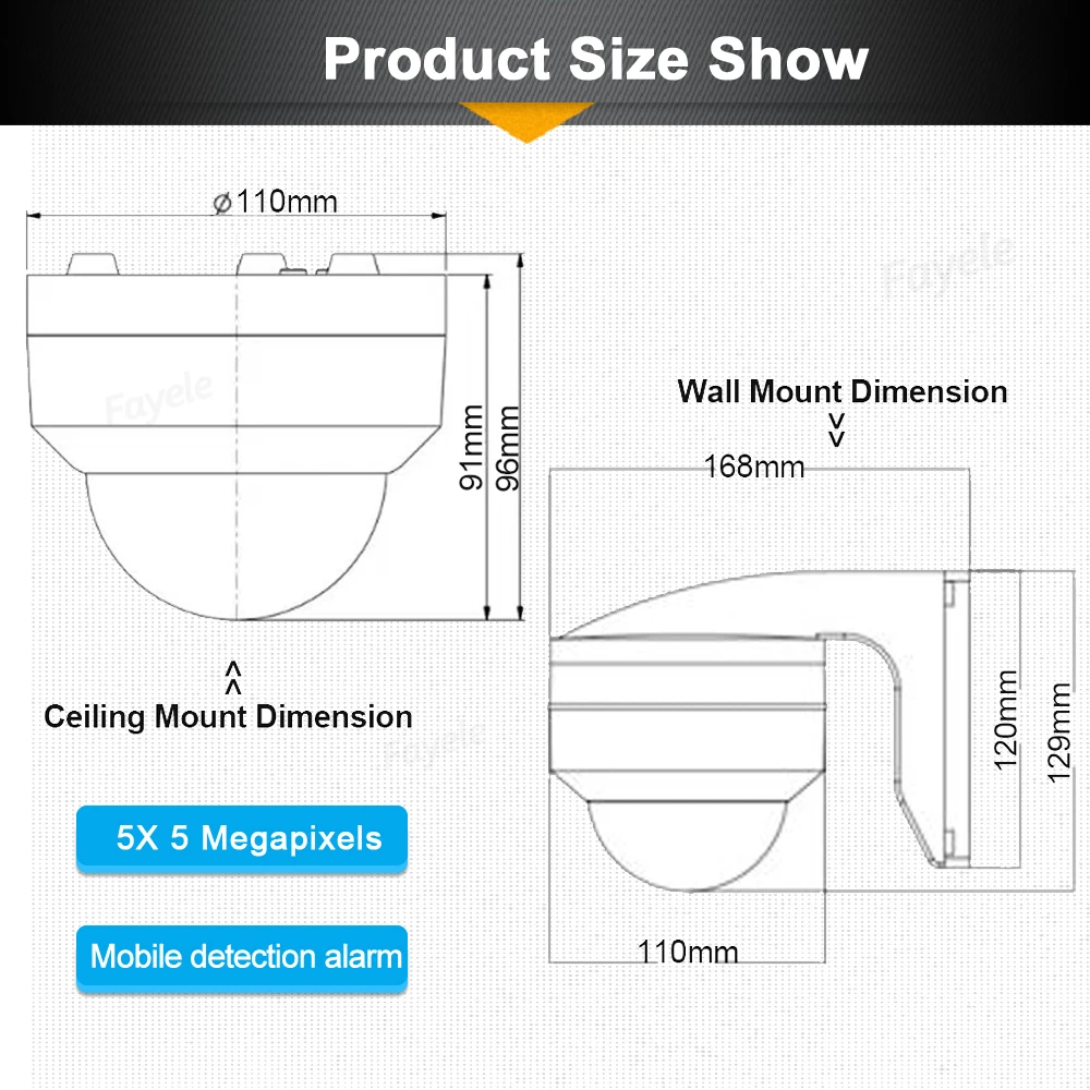 

Home Video Surveillance 5MP WIFI Camera Pan Tilt 5X ZOOM Wireless PTZ Camera Humanoid Auto Tracking Metal Dome IR 50M P2P Audio