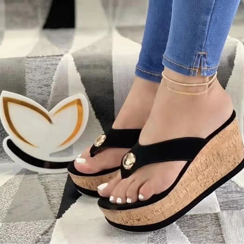 

Wedge Slippers Women Shoes 2023 Summer Female Peep Toe Sandals Fashion Platform Slippers Outdoor Casual Lady Sandals
