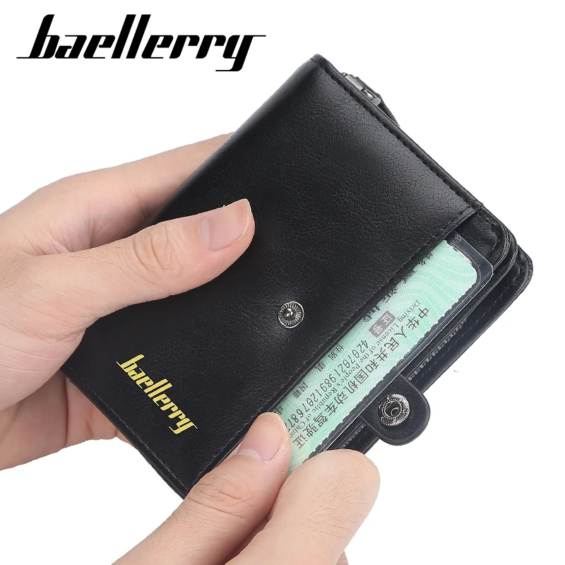 Знаменитые мужские кошельки baellerry модный трехслойный кошелек на молнии карман для монет кошелек PU мужской бумажник из натуральной кожи высококачественный держатель для карт