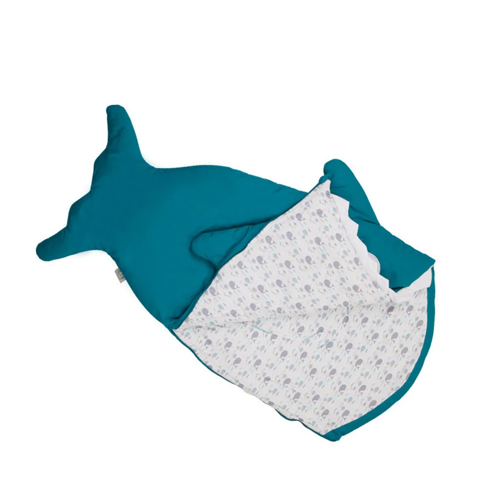 

Boys Girls Sleepover 6-48months Winter Warm Soft Bedding Sleep Sack Breathable Blanket Shark Shape Zipper Closure For Kids