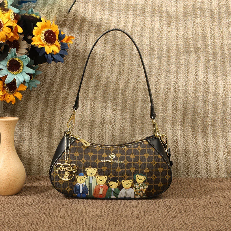 

Genuine messenger underarm bag female new six little bear series mini shoulder handbag