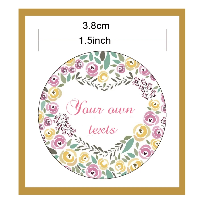 1.5 дюймовый цветочный шаблон с подписью Свадебная наклейка спасибо