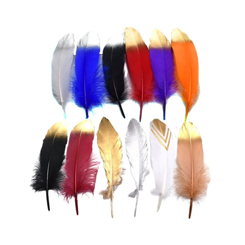 10 шт. натуральные золотые гусиные перья 15 20 см|Перо| |