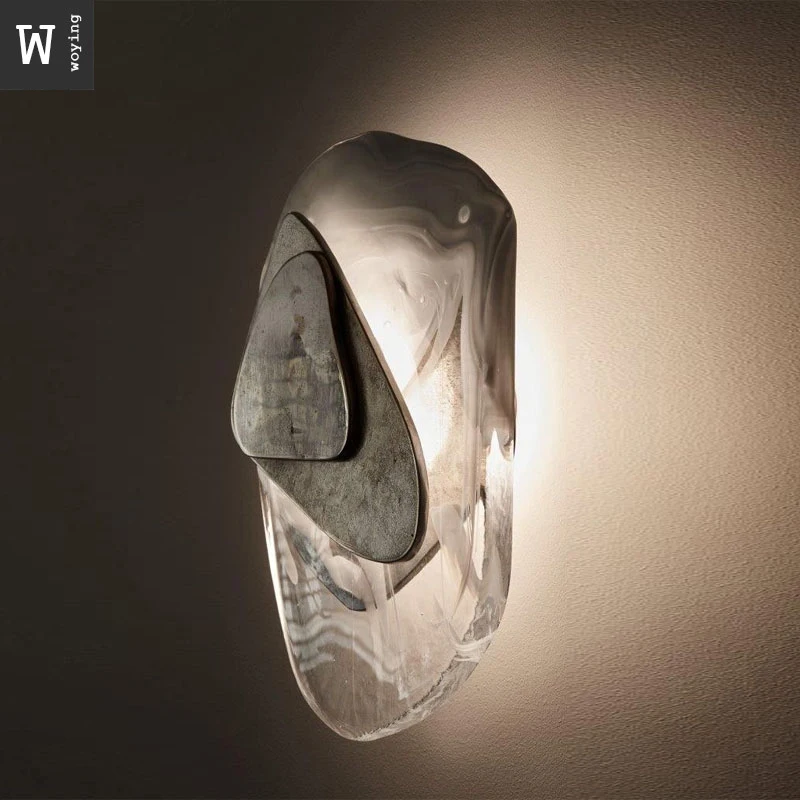 

Modern light luxury crystal wall lamp bedside bedroom living room study designer model room creative art wall lamp