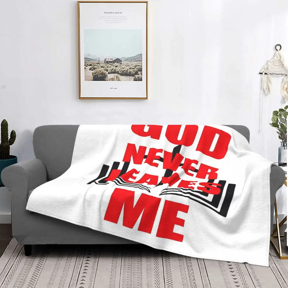 

God Never Leaves Me 3-manta a cuadros para cama, cobertor de playa, manta doble, fundas de invierno