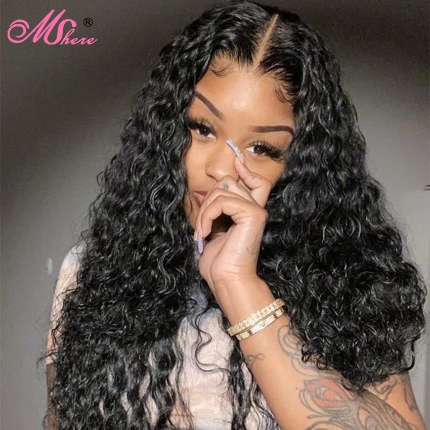 Волосы Mshere перуанские волнистые волосы с кружевной фронтальной 100% человеческие
