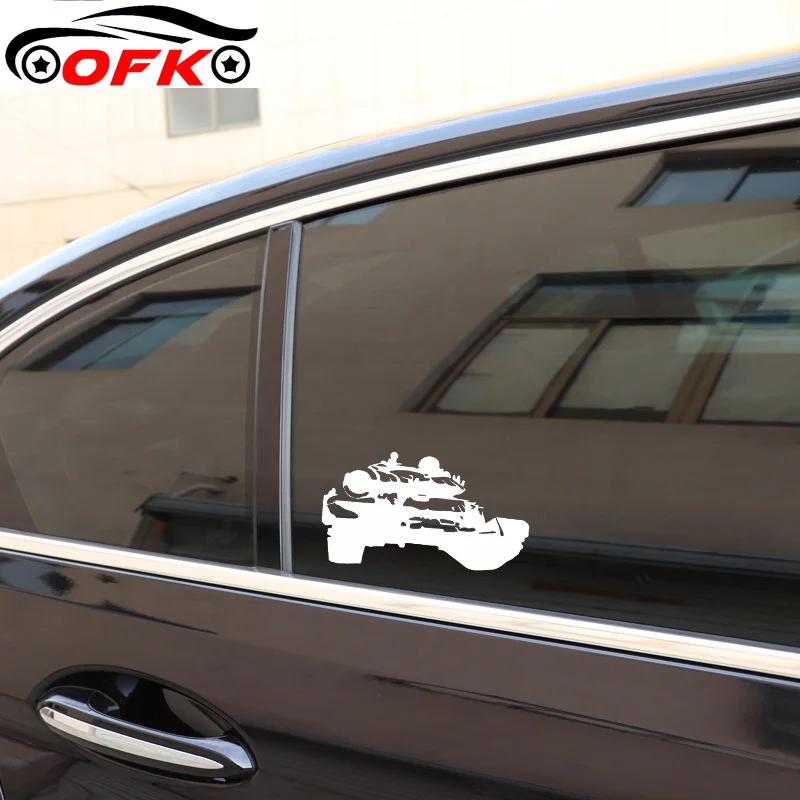

OFK 15.5CM*8.7CM Dazzling War Chariot Tank Excellent Vinly Decal Car Sticker Cool Black/Silver