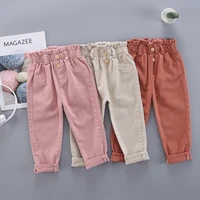 childrens carrot pants 2021 new autumn clothes childrens clothing girls solid color footwear casual pants