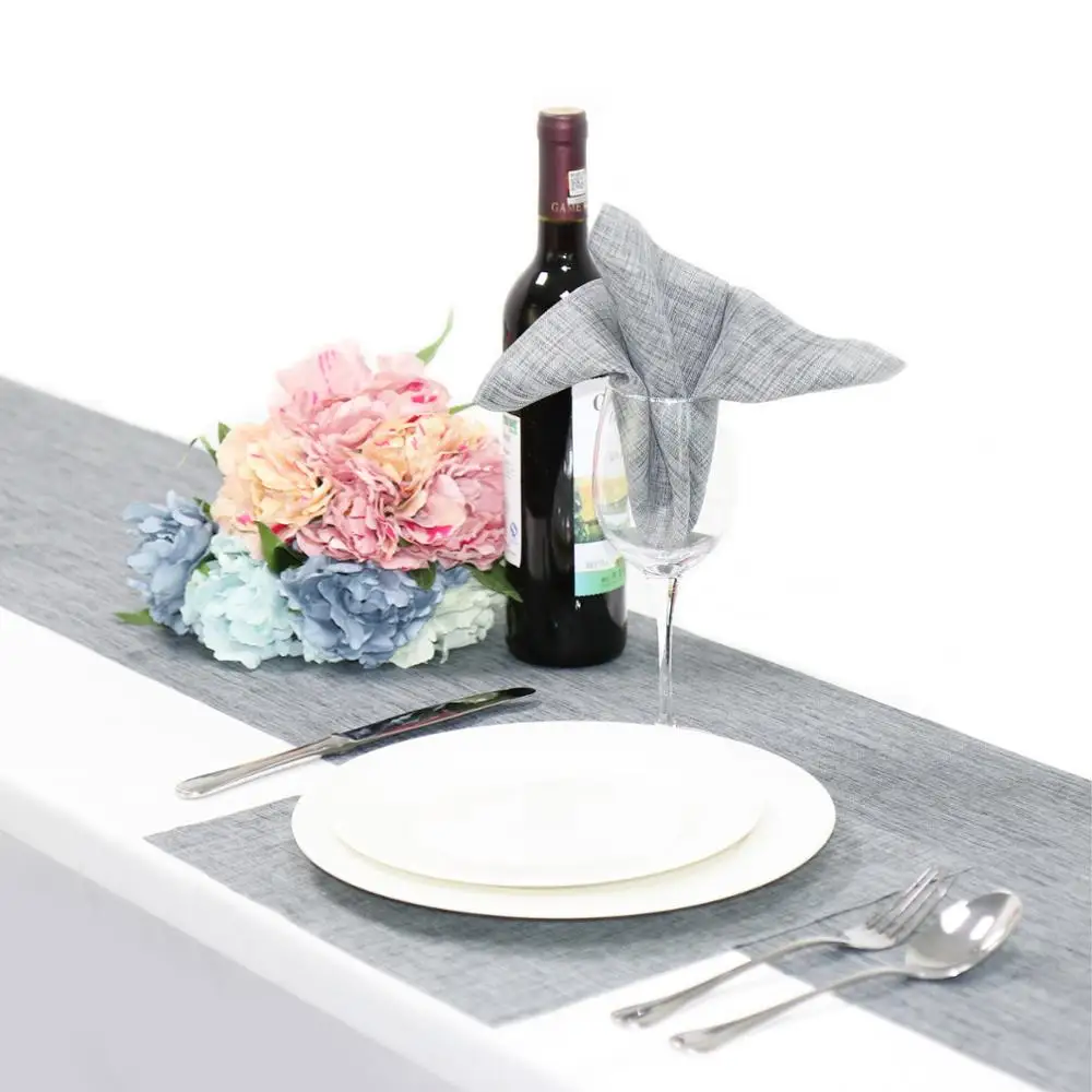 Table Cloth Napkins Imitation Linen Polyester Square Handkerchief Satin Table Dinner Napkin For Wedding Home Party Decoration