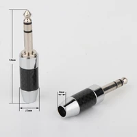 hifi carbon fiber nickel plated 6 35 mm stereo 6 5mm 14 in jack male plug for diy headphone upgraded cable