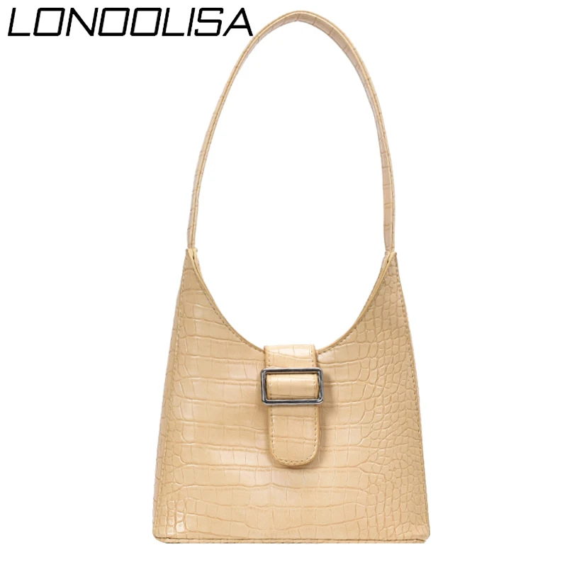 

Fashion Stone Pattern PU Leather Shoulder Bags For Women 2020 Solid Color Luxury Handbags Women Bags Designer Messenger Bag