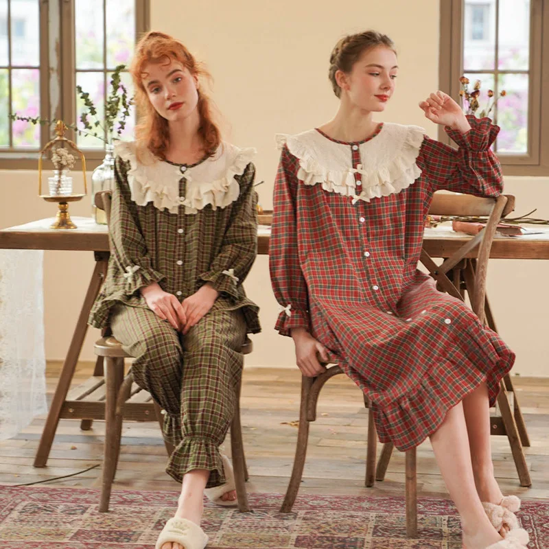 Женские пижамы новинка весны Женский клетчатый повседневный костюм для дома