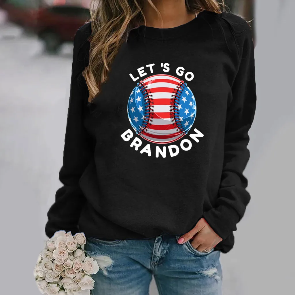 

Fashion Blouse Let's Go Brandon Funny Men Women Vintage Long Sleeve Tops Tee Shirt Unisex Casual Shirt Male Loose Top Plus Size