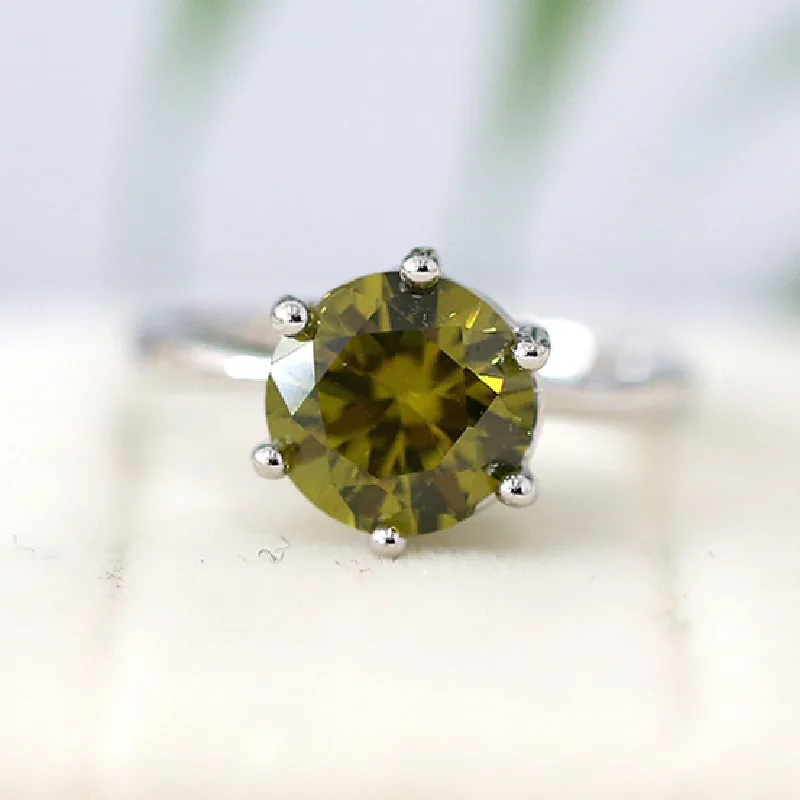 Кольцо с зубцами на день рождения VS 9 мм круглое кольцо аметистом фиолетовое