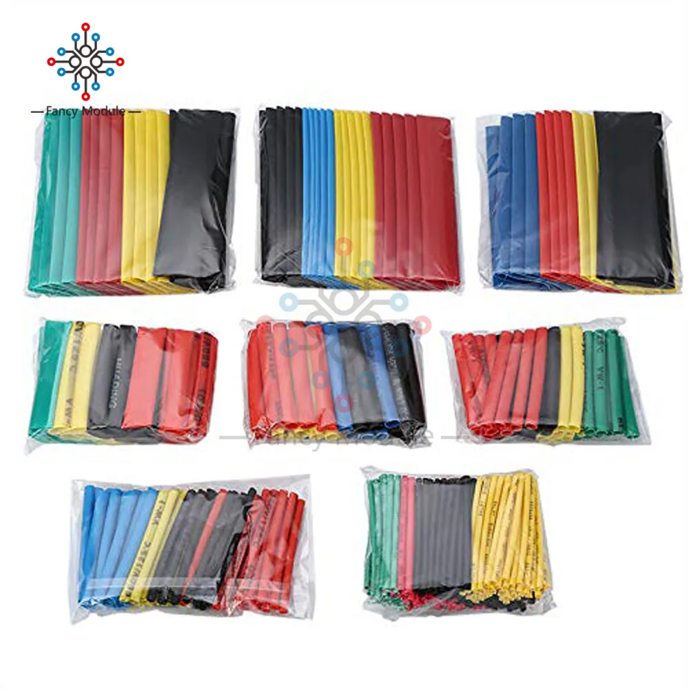 

400pcs Polyolefin Heat Shrink Tube Mixed Color 8 sizes 1-14mm 2:1 Heat Shrink Tubing Wire Cable Sleeves Wrap Wire Assortment Set