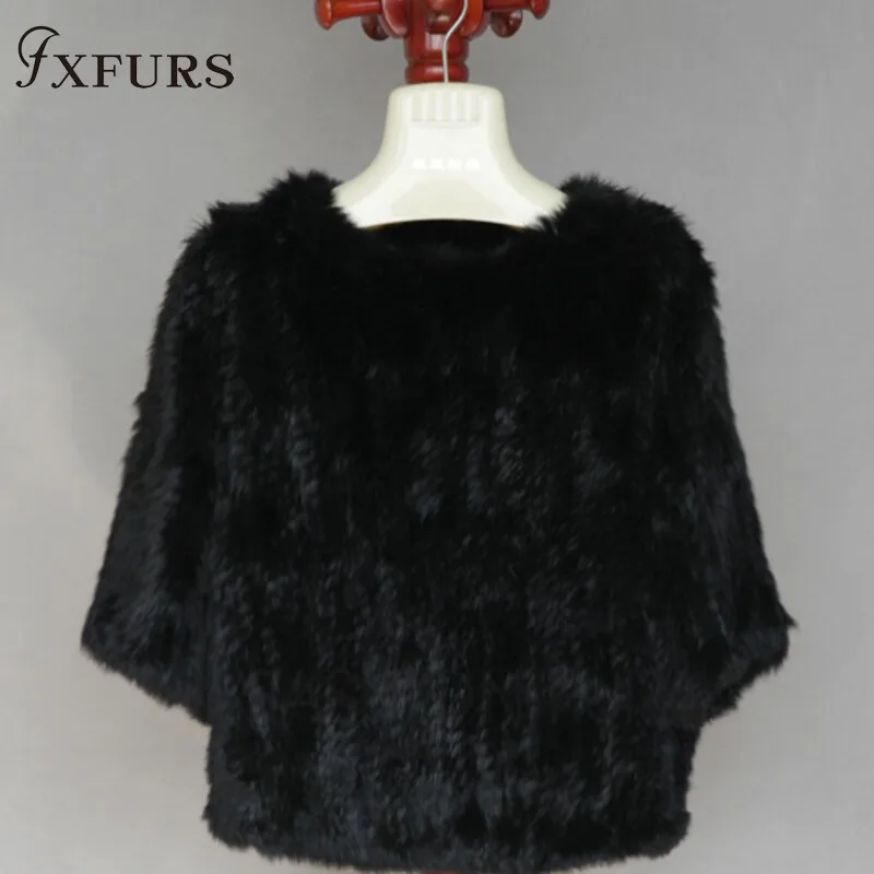 Новинка 2020 роскошное вязаное пальто из кроличьего меха FXFURS Женская куртка