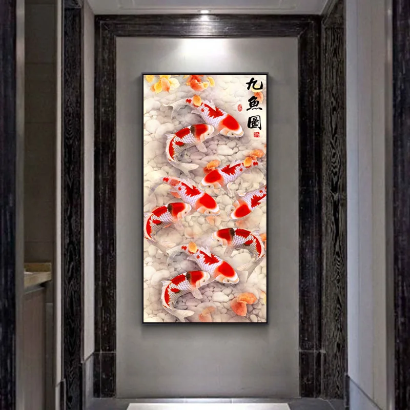 Diy Полный Круглый Смола алмазная живопись Вышивка Набор стразов все Кохаку Koi