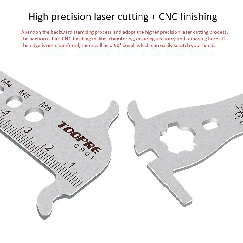 

TOOPRE Mountain Bike Road Car Chain Measuring Ruler Wear Gauge Measuring Chain Ruler Caliper Inspection Tool