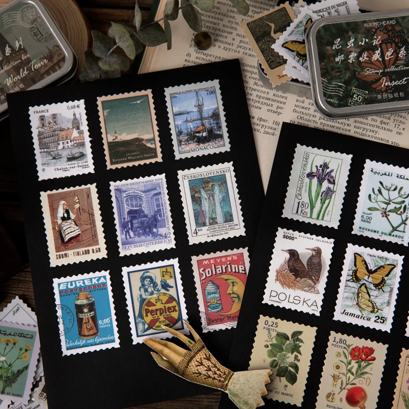 6 видов конструкций 60 шт./лот печать коллекция растения деко дневник наклейки