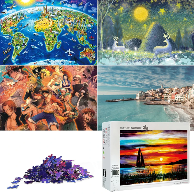 

Jigsaw Puzzles for Adults 1000 Piece Wooden Jigsaw Puzzle Educational Family Game Toys Gift for Home Wall Decoration