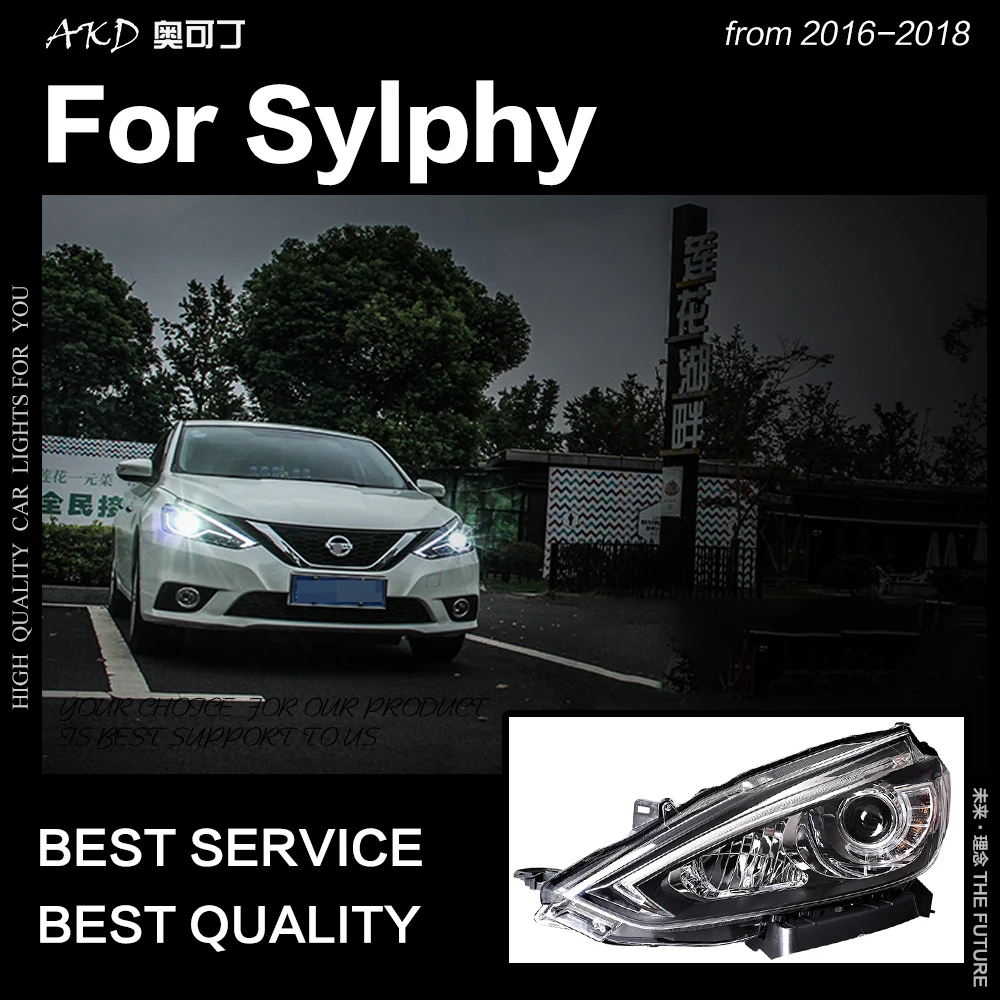 AKD автомобильный Стайлинг для Nissan Sylphy Sentra светодиодный ные фары 2016 2018 новый