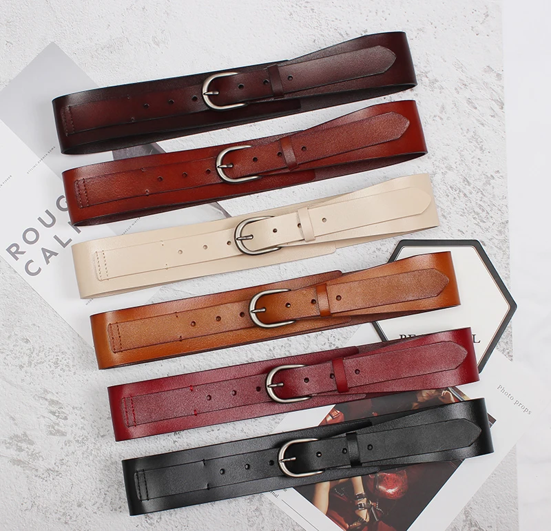 

[EAM] Asymmetric Black Brief Stitch Buckle Pu Leather Belt Personality Women New Fashion Tide All-match Spring 2021 1U423