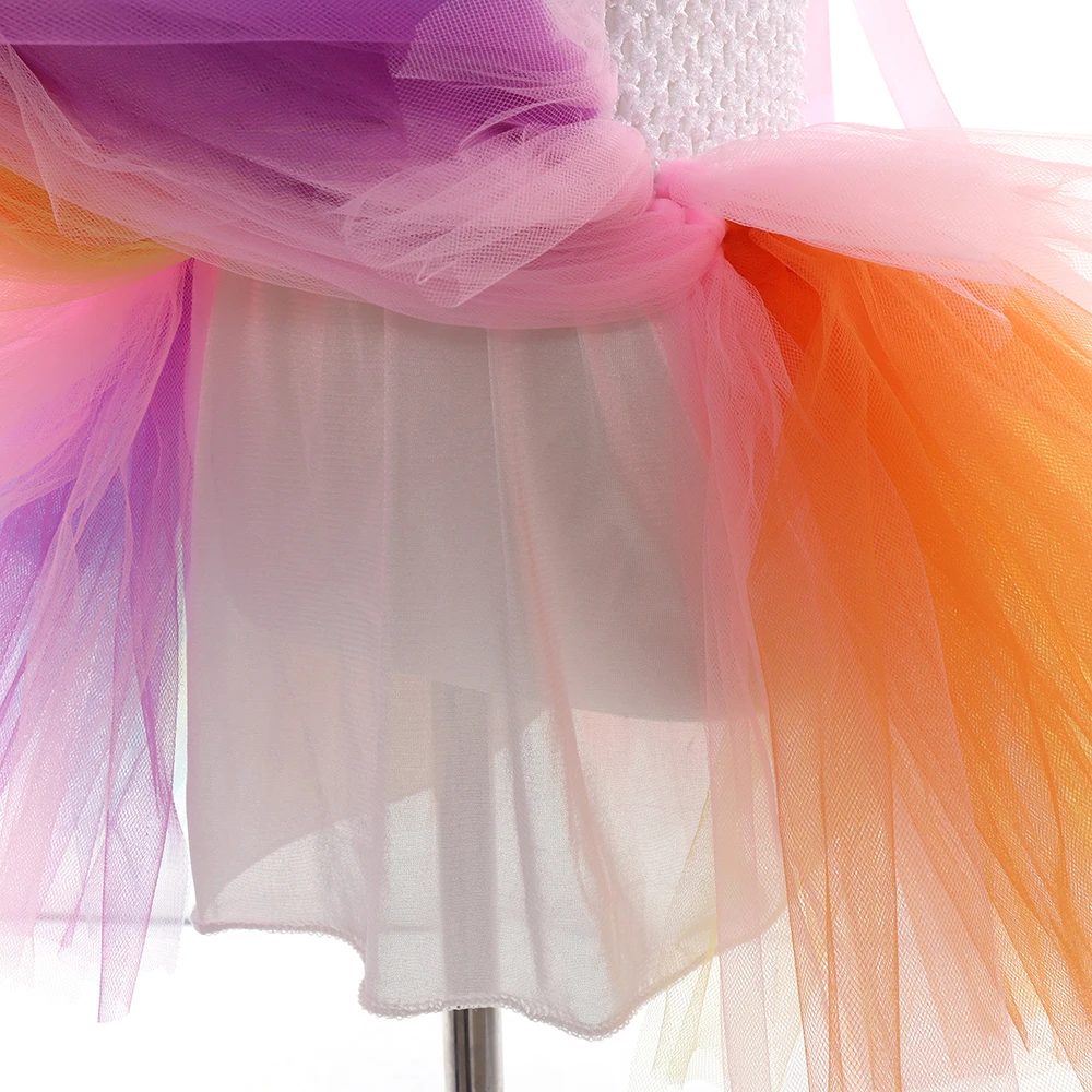 POSH DREAM Christmas Fluffy Girl Princess Unicorn Dress Gorgeous Backless Long Tail Wedding Kids Halloween Cosplay | Детская одежда и