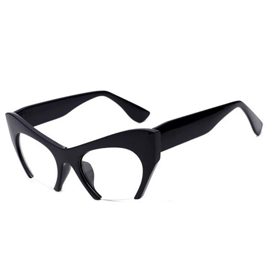 Очки кошачий глаз женские винтажные оптические аксессуары в чёрной оправе с