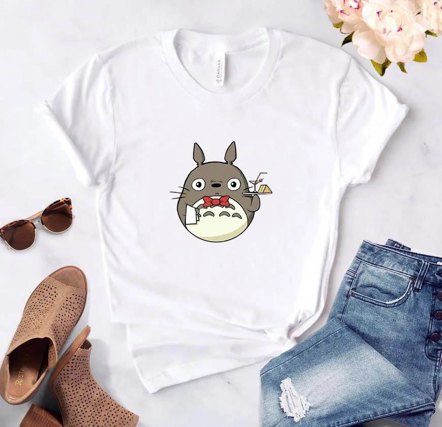 

Totoro T-shirts Women's T-shirt Female Women-clothing With Short Sleeves Woman Clothes Summer Sleeve Crop Top Tops 2021 for Tees