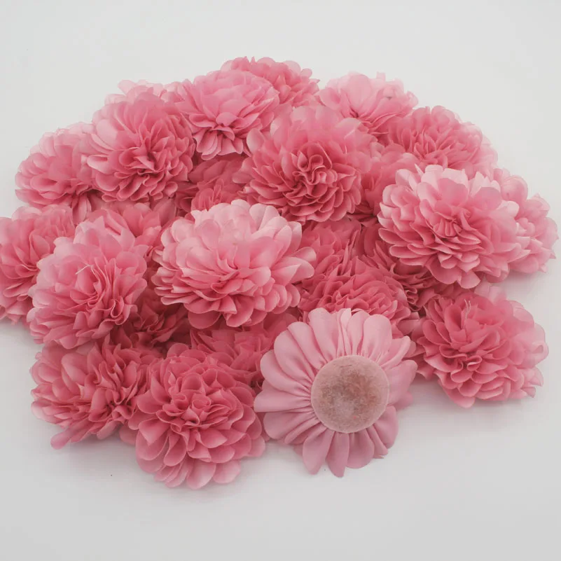 10 шт. 7 см атласная ткань цветочные повязки на голову для маленьких девочек