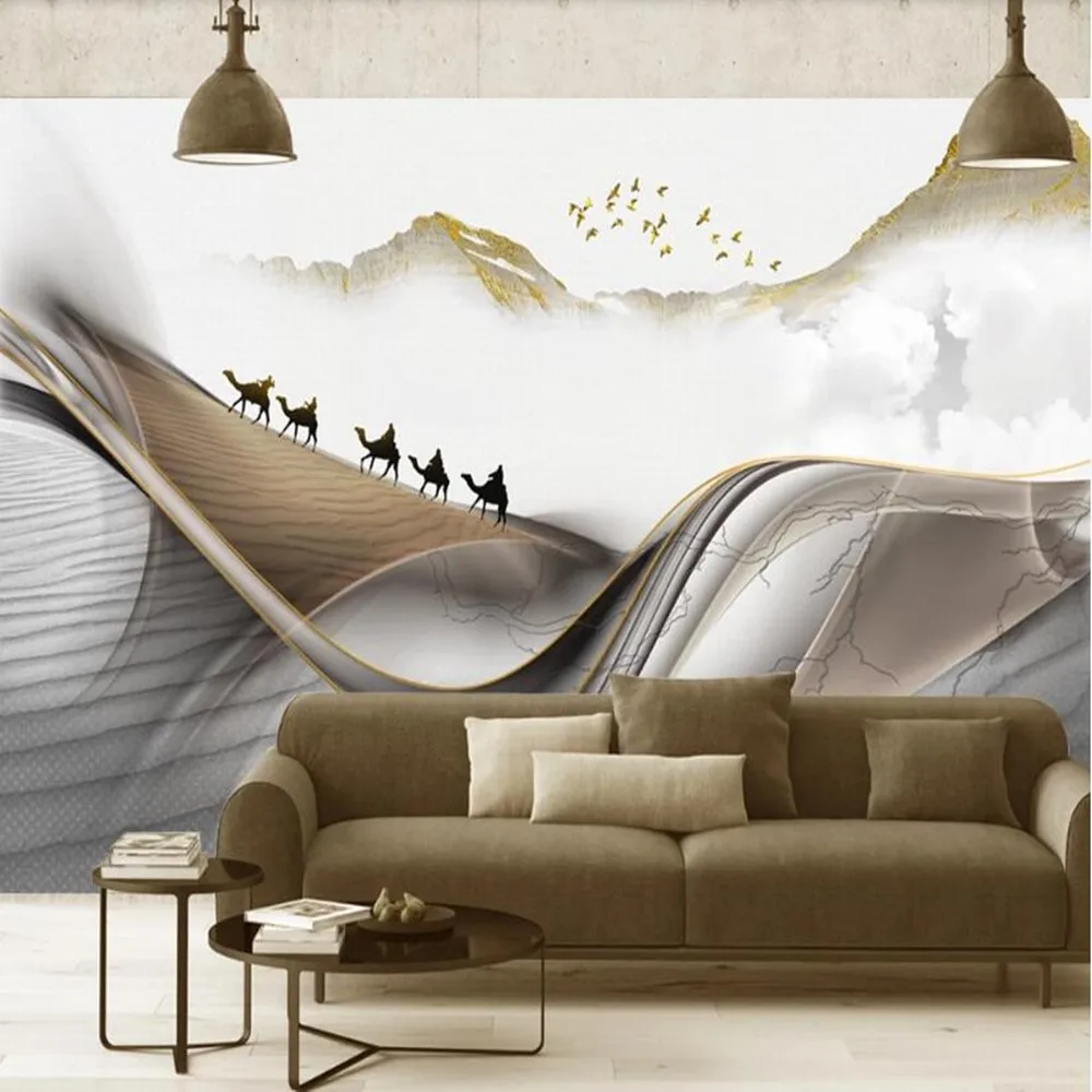 Большие 3D обои на заказ современные абстрактные настроения пустынный ТВ фон