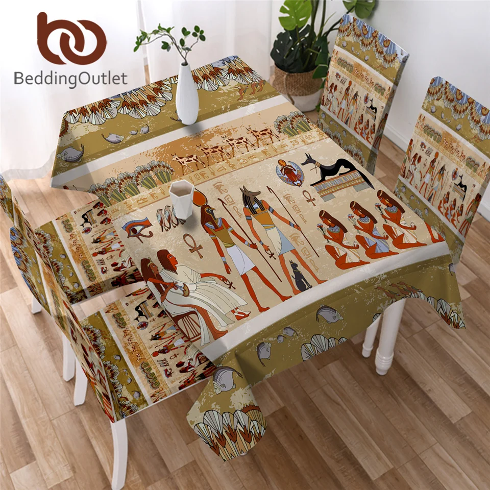 BeddingOutlet African Tablecloth Geometric Ethnic Table Cover Multi Functional Egyptian Waterproof Table Cloth For Outdoor Home