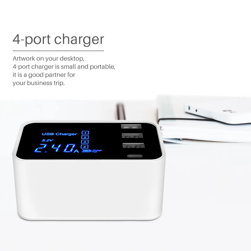 Зарядное устройство USB Type C для samsung s10 4 порта светодиодный дисплей быстрая