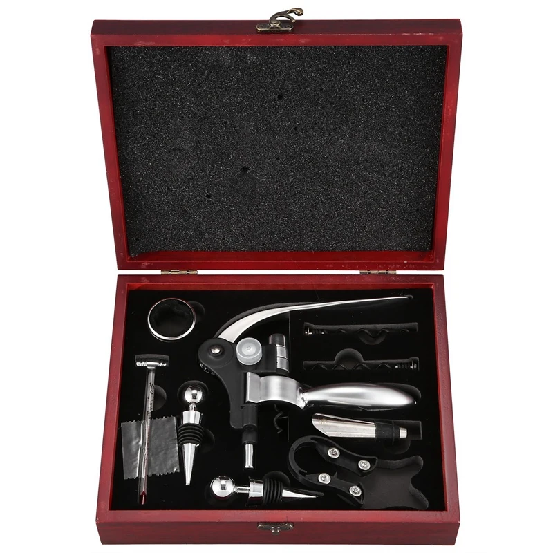 

Набор открывалок для бутылок с красным вином, набор для открывания бутылок Alloyrabbit, набор для открывания стопора в коробке, деревянный чехол, ...