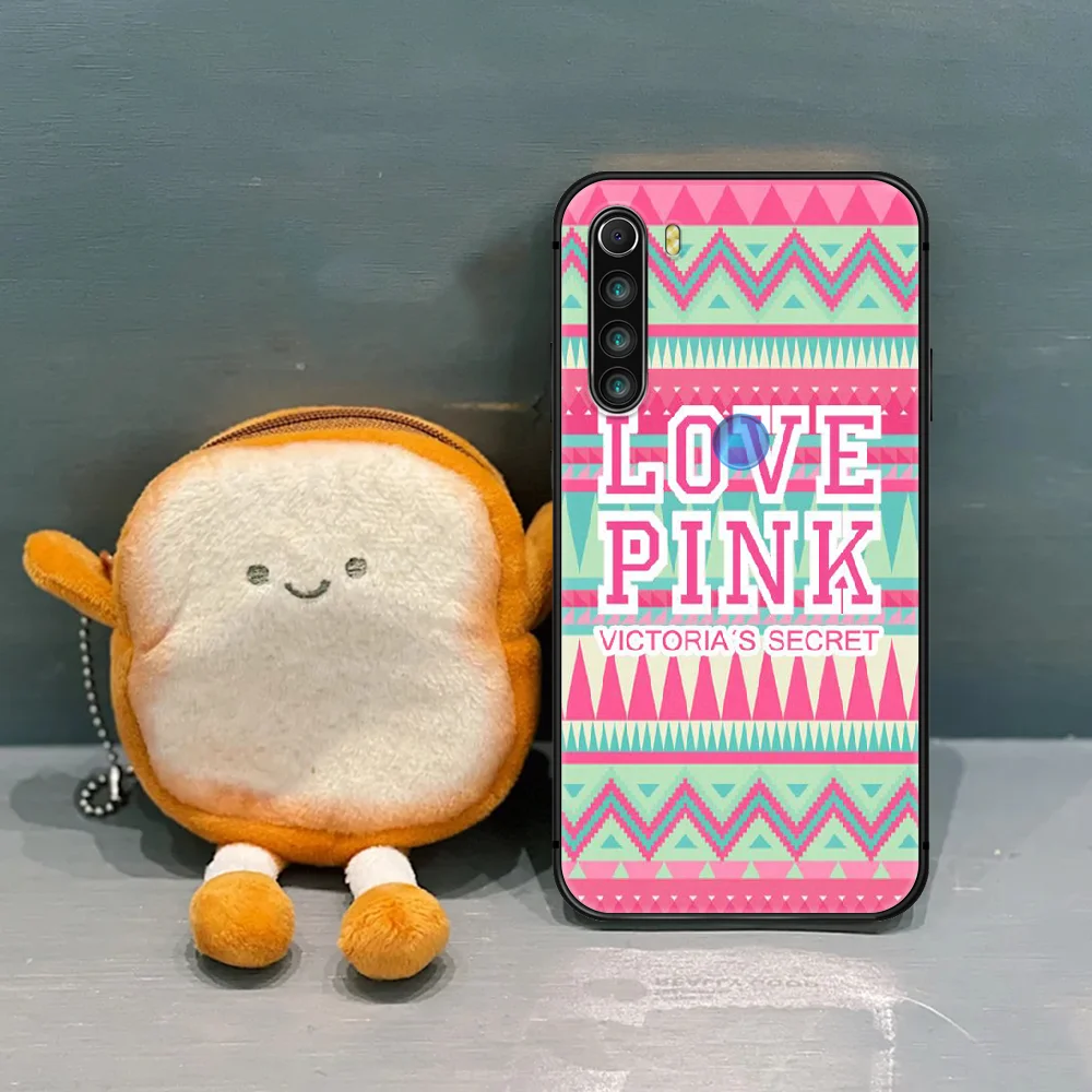 

Victoriaes Pink Secret Phone Case Cover Hull For XIAOMI Redmi Note 6 7 8 9 10 T S A K 20 30 40 Pro black Hoesjes Silicone Back