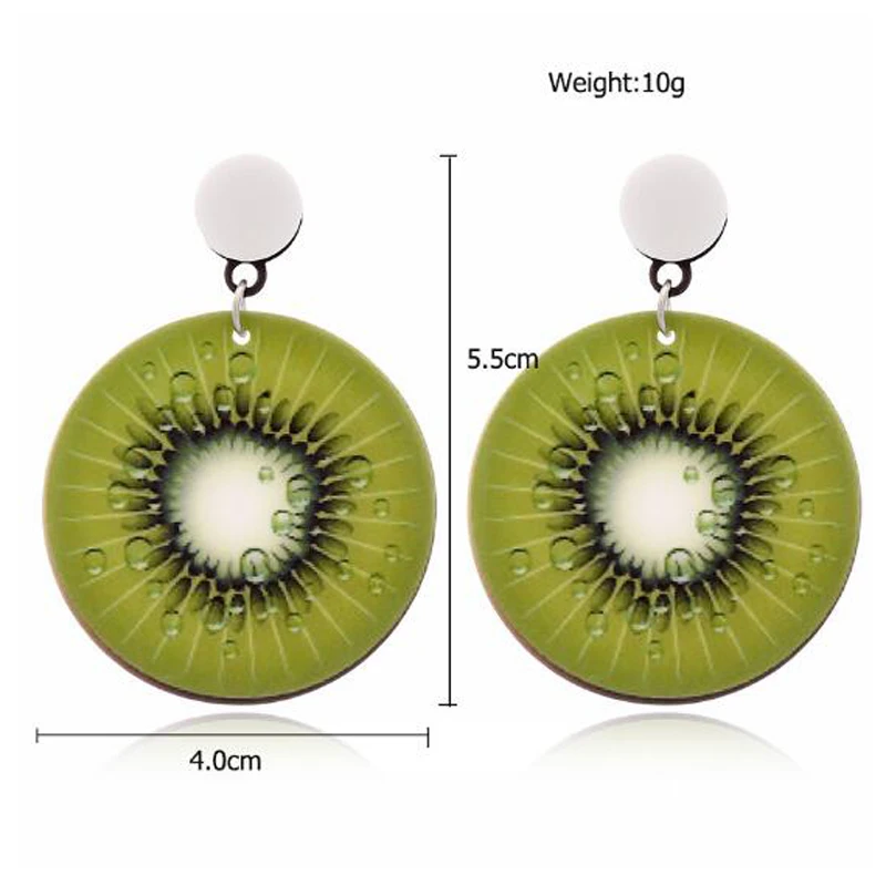 FishPeach геометрические цветы фрукты увеличенные Длинные акриловые Висячие серьги