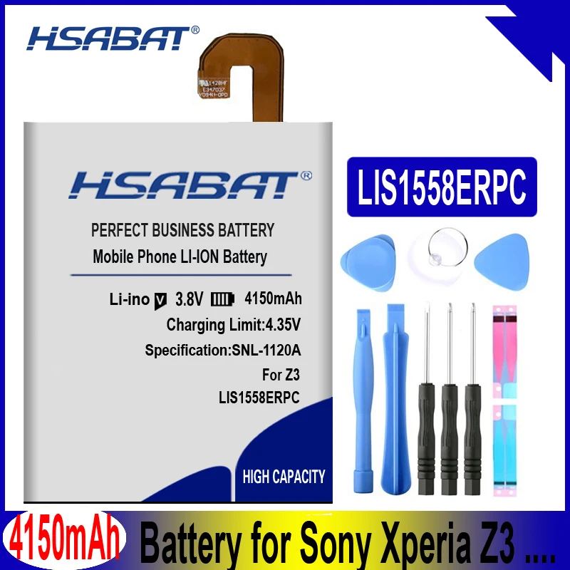 HSABAT 4150 мА/ч, LIS1558ERPC телефон Батарея для sony Xperia Z3 L55T L55U D6653 D6603 D6633 D5803 D5833 D6616 D6708
