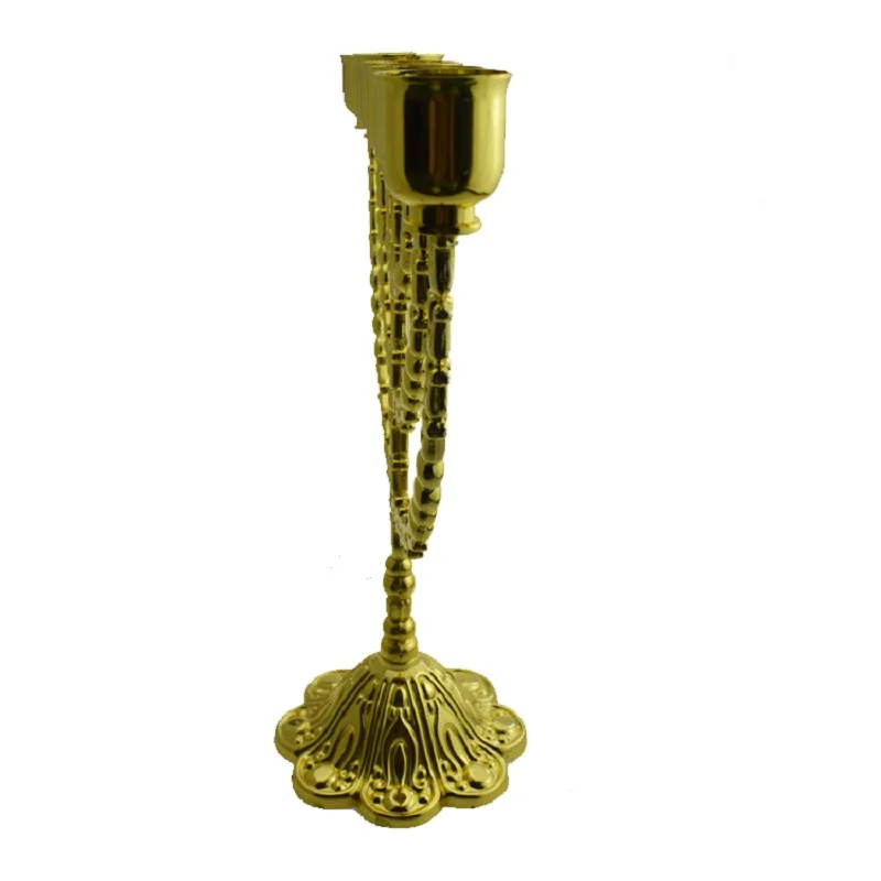Большой подсвечник из 7 вещей Menorah hanukka позолоченный металлический сплав